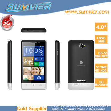 Cheap! 4inch Mtk6572 Dual Core Android 4.2 Mobile Phone with 3G WCDMA2100/850